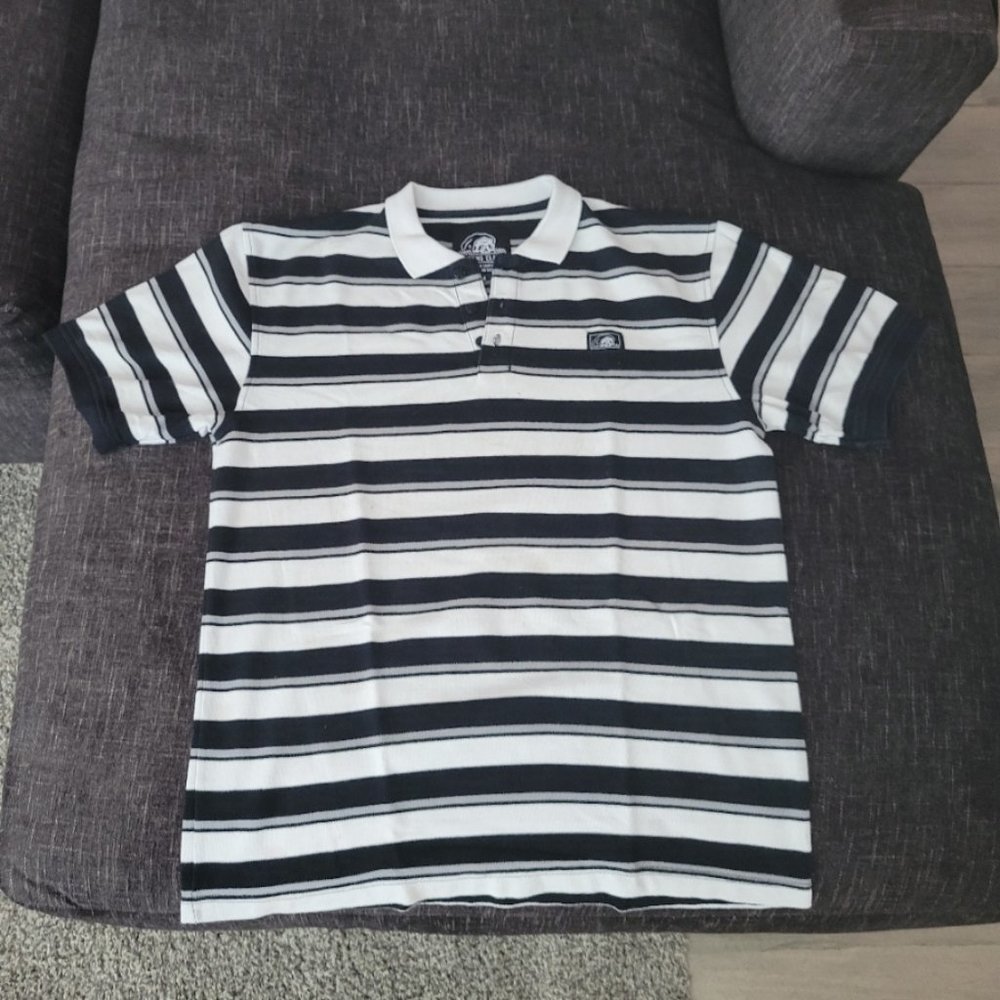 Lurking Class Black and White/Grey Striped Shirt